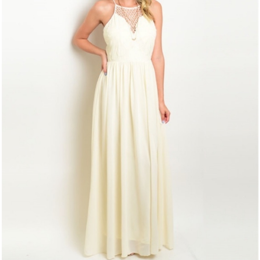 Crochet Halter Maxi with Strappy back